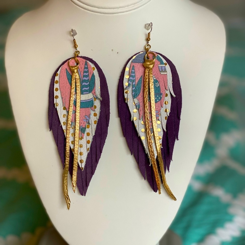 Emerge leather earrings